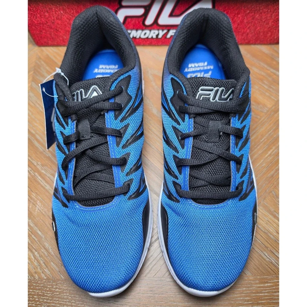 FILA Mens Memory Fantom 8 Running Shoes Blue Black Athletic Sneaker Size 8.5 NWB